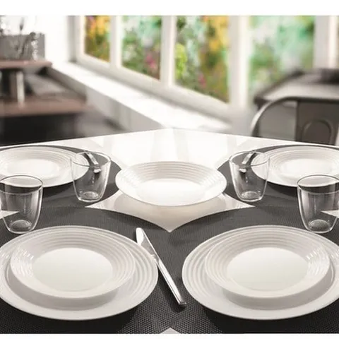 Bộ bát đĩa thủy tinh Luminarc Harena 12 chi tiết - Thích hợp dùng lò vi sóng, thiết kế hiện đại, an toàn cho sức khỏe