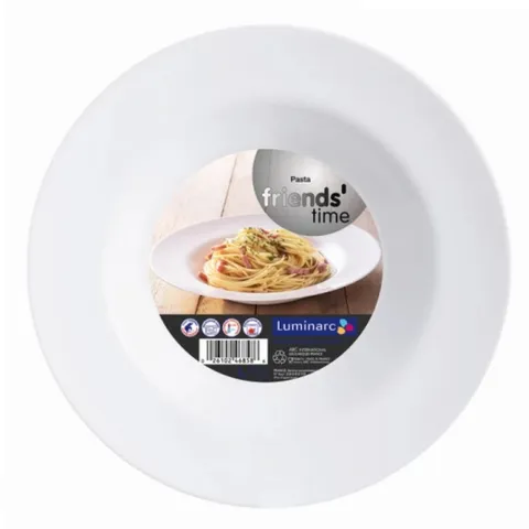 [Hàng NK Pháp] Bộ đĩa (dĩa) thủy tinh ăn mì ý, Pizza Luminarc Friend's Time 6 chi tiết - FR6A