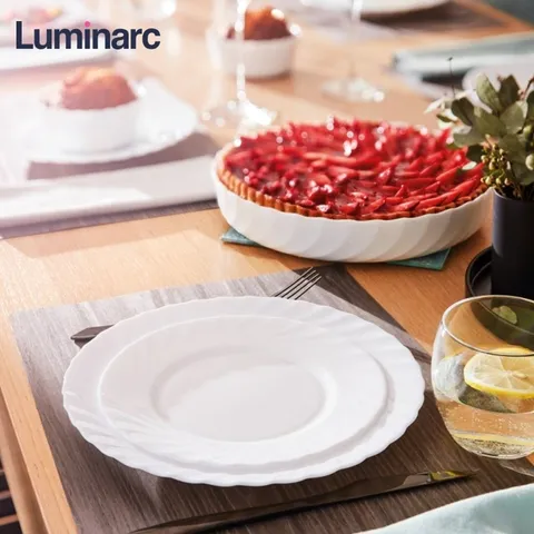 Bộ bát đĩa thủy tinh Luminarc Trianon 12 chi tiết - Tô, chén, đĩa chất lượng cao, an toàn cho sức khỏe, hàng chính hãng Pháp