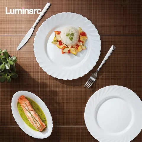 Bộ bát đĩa thủy tinh Luminarc Trianon 12 chi tiết - Tô, chén, đĩa chất lượng cao, an toàn cho sức khỏe, hàng chính hãng Pháp