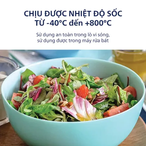 [Hàng Pháp] Bộ bát đĩa tô thủy tinh Luminarc Diwali xanh ngọc 12 chi tiết DW 12D, dùng lò vi sóng