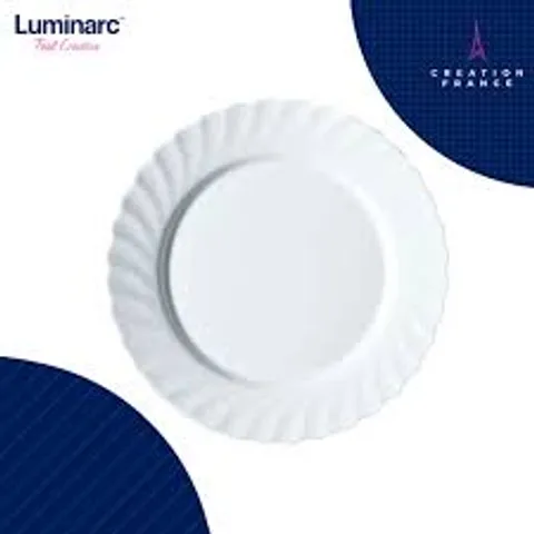 Bộ 6 đĩa thủy tinh cường lực Luminarc Trianon 20cm - An toàn lò vi sóng, chống xước, tiện ích cho bàn ăn
