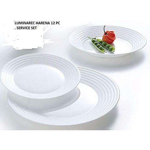 Bộ bát đĩa thủy tinh Luminarc Harena 12 chi tiết - Thiết kế châu Âu, an toàn lò vi sóng và máy rửa bát, cao cấp, dễ dàng vệ sinh