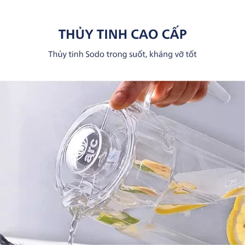 Bình Đựng Nước Thủy Tinh Luminarc Octime 1.6L G2665 - Nắp Kín, Thiết Kế Hiện Đại, An Toàn cho Sức Khỏe, Phù Hợp Mọi Mục Đích Sử Dụng
