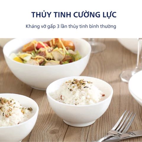 Bộ bát đĩa thủy tinh Luminarc Diwali 15 chi tiết DW 15L - An toàn lò vi sóng, máy rửa bát, thiết kế hiện đại, chịu va đập tốt