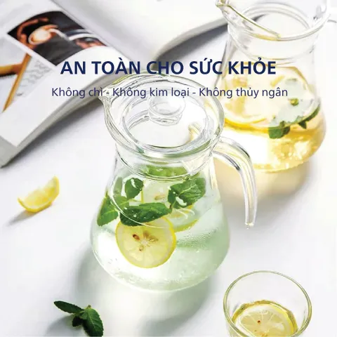 Bộ 2 Bình Đựng Nước Thủy Tinh Luminarc ARC Màu Trắng 1.3L - Thiết Kế Hiện Đại, An Toàn Và Tiện Lợi cho Bếp Nhà Bạn