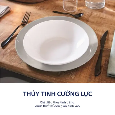 Bộ 6 Đĩa Thủy Tinh Cường Lực Luminarc Diwali 20cm - Dùng An Toàn Trong Lò Vi Sóng, Máy Rửa Bát - Sang Trọng Và Bền Đẹp