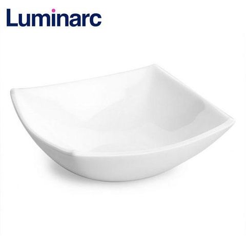 Đĩa Thủy Tinh Vuông Trắng Quadrato 20cm D7206 Cao Cấp, Đĩa Sâu Lòng An Toàn Cho Máy Rửa Bát, Lò Vi Sóng - Hàng Chính Hãng Luminarc