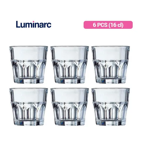 Bộ cốc thấp Luminarc Granity 6 chiếc D0784 - Thủy tinh an toàn 20cl cho quán cà phê, thiết kế tinh tế, hàng chính hãng Pháp