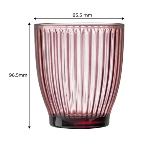 Bộ 6 Cốc Thủy Tinh Luminarc Ricky Line V8688 340ml - Sang Trọng, An Toàn, Màu Hồng - Hàng Chính Hãng từ Pháp