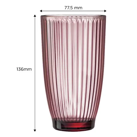 Bộ 6 Cốc Thủy Tinh Luminarc Ricky Line V8688 340ml - Sang Trọng, An Toàn, Màu Hồng - Hàng Chính Hãng từ Pháp
