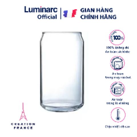 Bộ 6 cốc thủy tinh cao Luminarc Can 475ml V3331 - Chất liệu an toàn, sang trọng cho quán cà phê, nhà hàng, hàng chính hãng