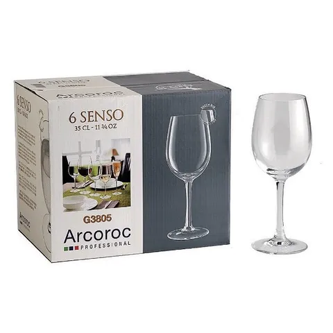 Bộ 6 Ly Rượu Vang Thủy Tinh Senso Arcoroc G3805 35cl - Hàng Chính Hãng Cao Cấp, An Toàn Cho Sức Khỏe, Thiết Kế Hiện Đại