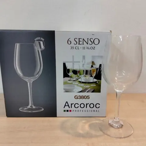 Bộ 6 Ly Rượu Vang Thủy Tinh Senso Arcoroc G3805 35cl - Hàng Chính Hãng Cao Cấp, An Toàn Cho Sức Khỏe, Thiết Kế Hiện Đại