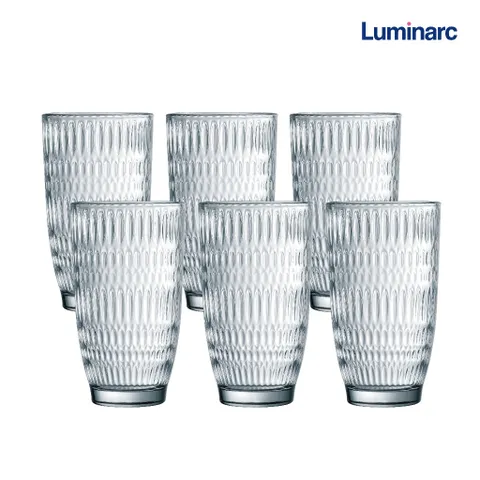 Bộ 6 Cốc Thủy Tinh Cao Luminarc Ricky Dew Trắng 390ml - Đồ Dùng Sang Trọng Cho Gia Đình, Quán Bar, Đảm Bảo An Toàn Cho Sức Khỏe