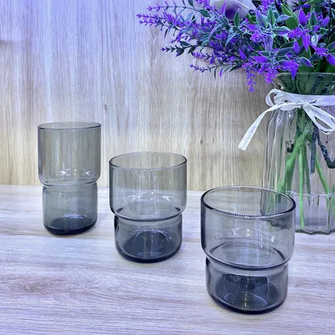 Bộ 6 cốc thủy tinh Arcoroc Log T Grey 320ml - Cốc cao màu xám an toàn cho sức khỏe, chính hãng, tiện dụng cho nhà bếp
