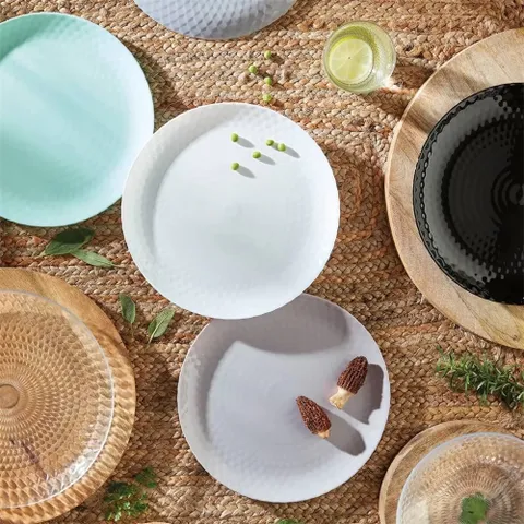 Đĩa Thủy Tinh Nông Lòng Luminarc Pampille Trắng 25cm/19cm - Bền, An Toàn, Thuận Tiện Trong Lò Vi Sóng và Máy Rửa Bát