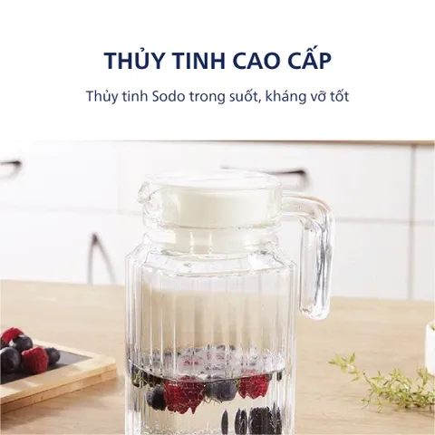 Bộ 2 Bình đựng Nước Thủy Tinh Luminarc Quadro 0.5L G2667 - Thiết Kế Hiện Đại, An Toàn Cho Sức Khỏe, Hàng Chính Hãng