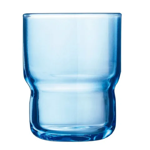 Bộ 6 cốc thủy tinh thấp Arcoroc LogT Blue 300ml V4132 - An toàn cho sức khỏe, thiết kế hiện đại, có thể rửa bát, hàng chính hãng