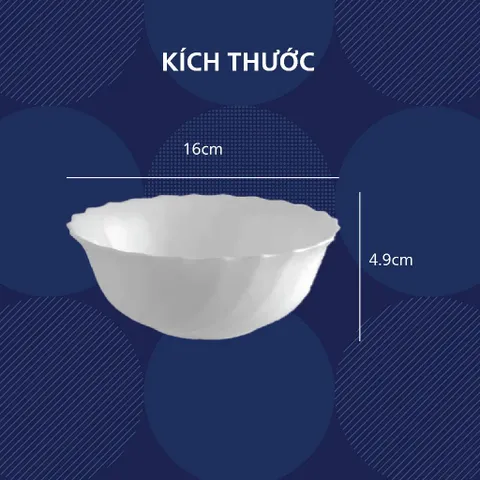Bát Tô Thủy Tinh Luminarc Trianon 16cm 50065 - An Toàn, Chịu Nhiệt, Dễ Dàng Xếp Chồng - Hàng Chính Hãng Pháp
