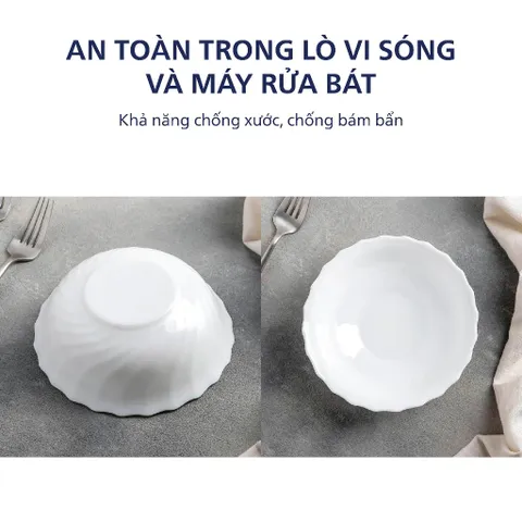 Bát Tô Thủy Tinh Luminarc Trianon 16cm 50065 - An Toàn, Chịu Nhiệt, Dễ Dàng Xếp Chồng - Hàng Chính Hãng Pháp