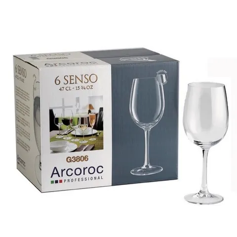 Bộ 6 Ly Rượu Vang Thủy Tinh Arcoroc Senso 47cl - G3806, Thiết Kế Hiện Đại, Hàng Chính Hãng, An Toàn Cho Sức Khỏe