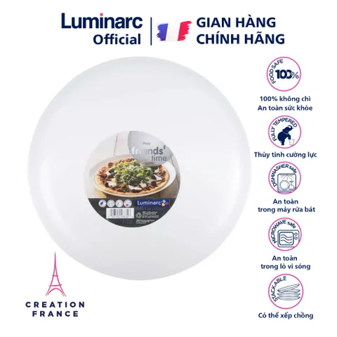 Đĩa Thủy Tinh Đựng Bánh Pizza Friend's Time 32cm C8016 - Hàng Chính Hãng Luminarc, Đẳng Cấp và An Toàn Cho Không Gian Bếp