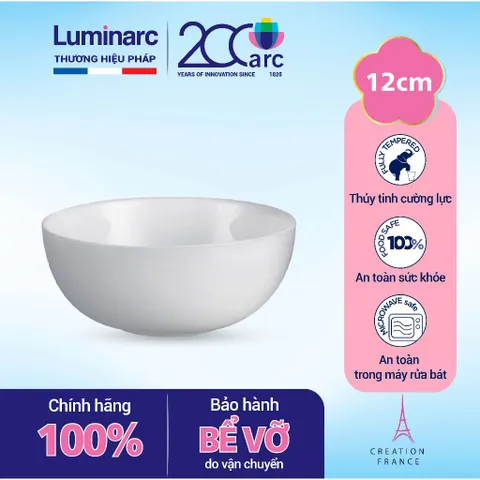 Bát Thủy Tinh Luminarc Diwali 12cm Màu Granit - Dùng An Toàn Trong Lò Vi Sóng & Máy Rửa Bát - Đồ Gia Dụng Sang Trọng Chính Hãng
