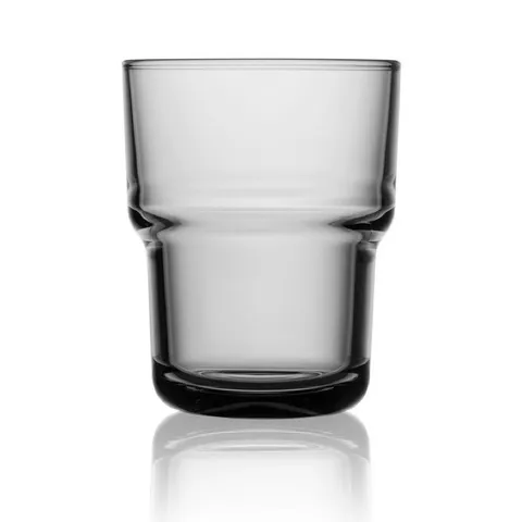 Bộ 6 cốc thủy tinh thấp Arcoroc Log T Grey 220ml - Ly ngấn 2 tầng dùng cho cà phê và trà quả, an toàn cho sức khỏe