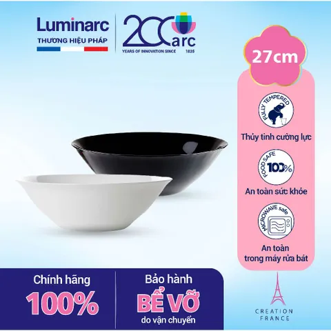 Bát Tô Thủy Tinh Luminarc Carine 27cm D2376 - Chất Liệu An Toàn, Chịu Nhiệt, Dễ Dàng Vệ Sinh, Sản Phẩm Chính Hãng Pháp