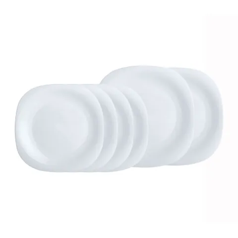 Set 6 đĩa thủy tinh cường lực Luminarc Carine, sản xuất Pháp CR6C, dùng lò vi sóng, máy rửa bát, chịu va đập tốt