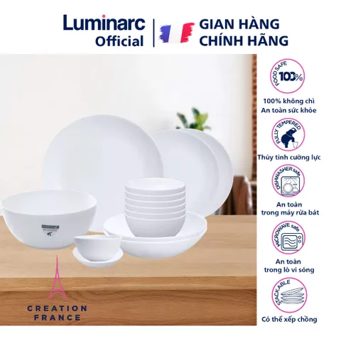 Bộ Bát Đĩa Thủy Tinh Luminarc Diwali 14 Chi Tiết DW14B - Sang Trọng và An Toàn Cho Bàn Ăn Hiện Đại