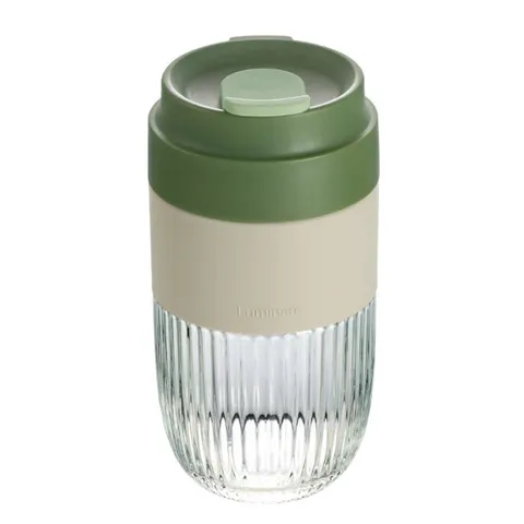 Cốc Thủy Tinh Luminarc Ease 500ml V5076/V5077 - Cốc Đựng Sinh Tố, Yến Mạch Có Nắp Đậy Chống Tràn Tiện Lợi, Dễ Mang Theo