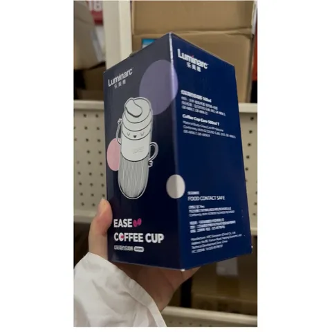 Cốc Thủy Tinh Luminarc Ease 500ml V5076/V5077 - Cốc Đựng Sinh Tố, Yến Mạch Có Nắp Đậy Chống Tràn Tiện Lợi, Dễ Mang Theo