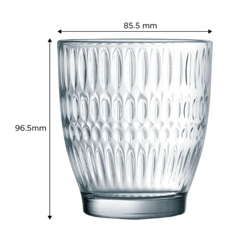 Bộ 6 Cốc Thủy Tinh Luminarc Rock Dew 340ml V7638 - Sang Trọng, Bền Bỉ, Phong Cách Retro Cao Cấp Hàng Chính Hãng