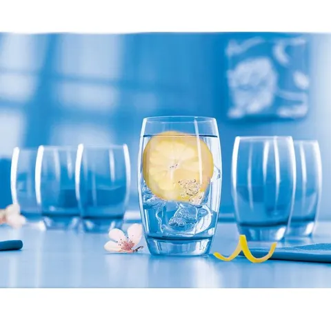 Bộ 6 cốc thủy tinh Luminarc Salto xanh dương 350ml - Hàng chính hãng, an toàn cho sức khỏe, thiết kế hiện đại, tiện dụng cho nhà bếp