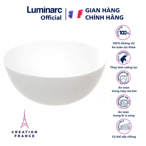 Bát Tô Thủy Tinh Luminarc Diwali 21cm D7410 - An Toàn Lò Vi Sóng & Máy Rửa Bát - Hàng Chính Hãng Pháp, Thiết Kế Hiện Đại Cho Nhà Bếp