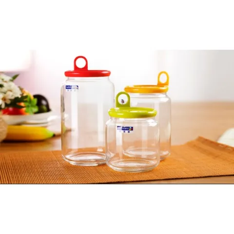 Bộ 3 Hũ Thủy Tinh Bảo Quản Thực Phẩm Luminarc Rondo Smile (0.5L, 0.75L, 1L) - An Toàn, Kiểu Dáng Đẹp, Chính Hãng Pháp