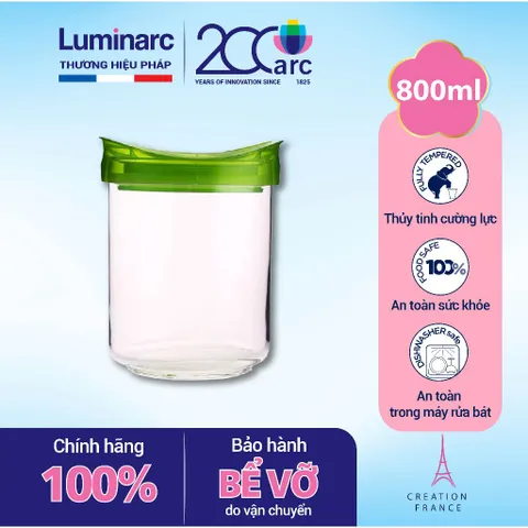 Combo 3 Hũ thủy tinh đựng thực phẩm Luminarc 800ml - H2100*3 I Hàng chính hãng, hộp thủy tinh