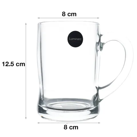 Bộ Cốc Thủy Tinh Luminarc Benidorm 450ml 6 Chi Tiết G2616*6 - Hàng Chính Hãng Thủy Tinh Có Quai, An Toàn Cho Sức Khỏe
