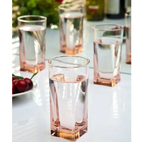 Bộ 6 cốc thủy tinh Luminarc Sterling màu hồng 330ml J5387 - Đồ gia dụng hiện đại, an toàn cho sức khỏe, hàng chính hãng