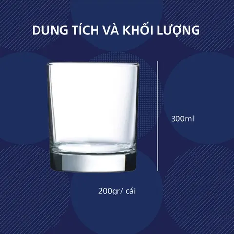 Bộ 6 cốc thủy tinh Luminarc Islande 300ml D6317 | An toàn cho sức khỏe, Chống xước và bám mùi, Hàng chính hãng
