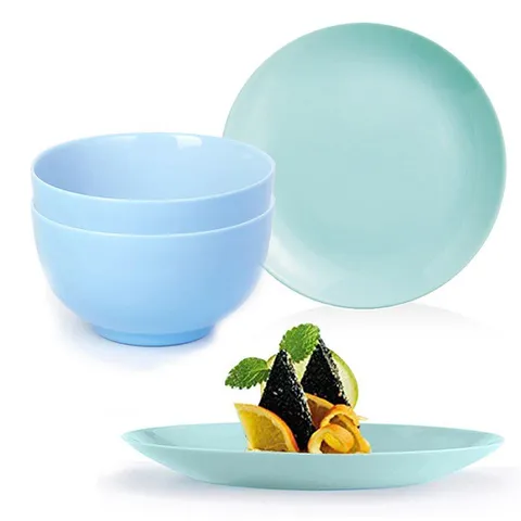 Set 2 Bát Tô Màu Luminarc 14.5cm + 2 Đĩa Diwali 19cm - Hàng Thủy Tinh Pháp Chịu Nhiệt An Toàn cho Lò Vi Sóng