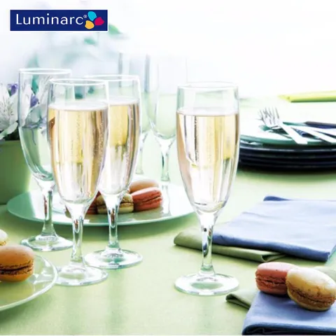 Bộ 6 Ly Champagne Thủy Tinh Luminarc 160ml - Sang Trọng, Chịu Cường Lực, An Toàn Sức Khỏe - Quà Tặng Độc Đáo cho Dịp Lễ