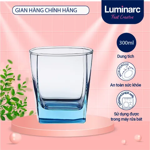 Bộ 6 cốc thủy tinh Luminarc Sterling màu xanh dương 300ml J1582 - Hàng chính hãng tiện ích cho không gian bếp hiện đại