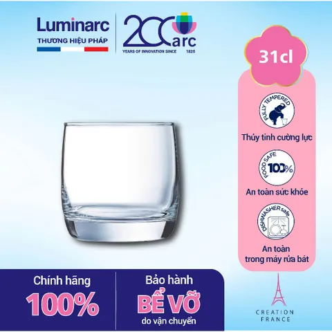 Bộ 6 cốc thủy tinh Luminarc Vigne G2574 dung tích 310ml - An toàn, bền đẹp, thiết kế hiện đại cho không gian bếp thêm sang trọng