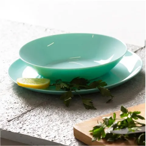 Đĩa Thủy Tinh Sâu Lòng Luminarc Diwali 20cm Màu Xanh Ngọc Chống Xước - Đồ Gia Dụng Sang Trọng Hàng Chính Hãng