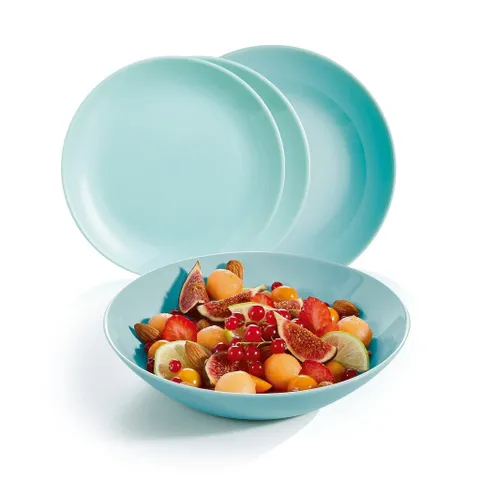 Đĩa Thủy Tinh Sâu Lòng Luminarc Diwali 20cm Màu Xanh Ngọc Chống Xước - Đồ Gia Dụng Sang Trọng Hàng Chính Hãng