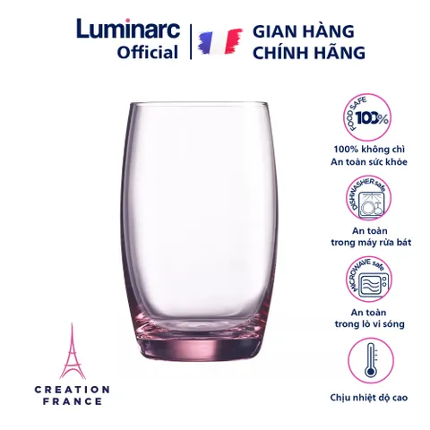 Bộ 6 Cốc Thủy Tinh Luminarc Salto Màu Hồng 350ml J5385 - An Toàn, Thẩm Mỹ, Hàng Chính Hãng Dành Cho Nhà Bếp