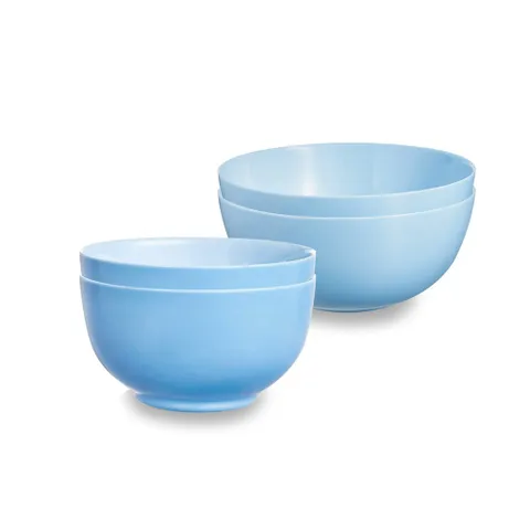 Set 4 Tô Thủy Tinh Luminarc Diwali Light Blue - 2 Bát 14.5cm & 2 Bát 21cm - Đồ Gia Dụng Cao Cấp An Toàn Trong Vi Sóng